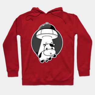 funny cow ufo abduction meme Hoodie